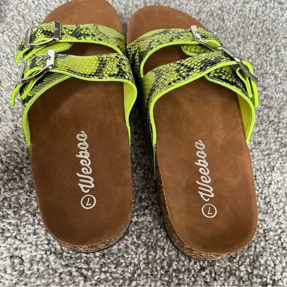 Weeboo Neon Green snake comfort sandal - Picture 6 of 9